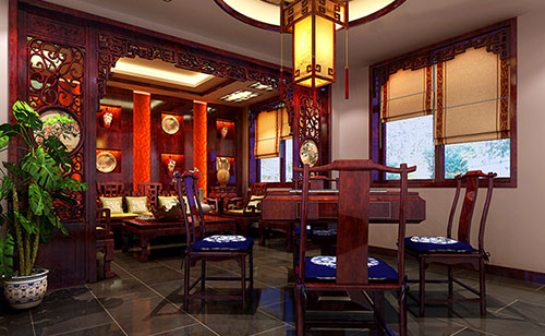 麻洋镇古典中式风格茶楼包间设计装修效果图